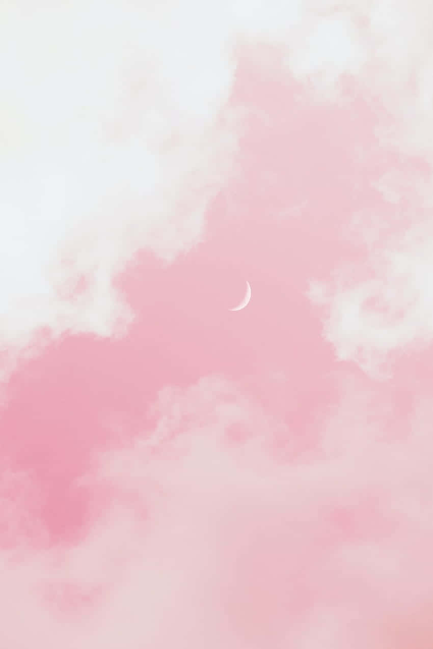 Pink Pfp Sky With Moon Background