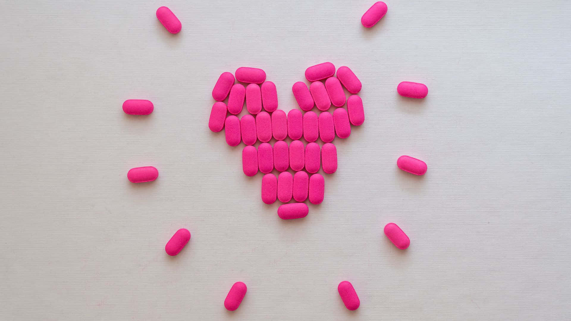 Pink Pills Heart Shape