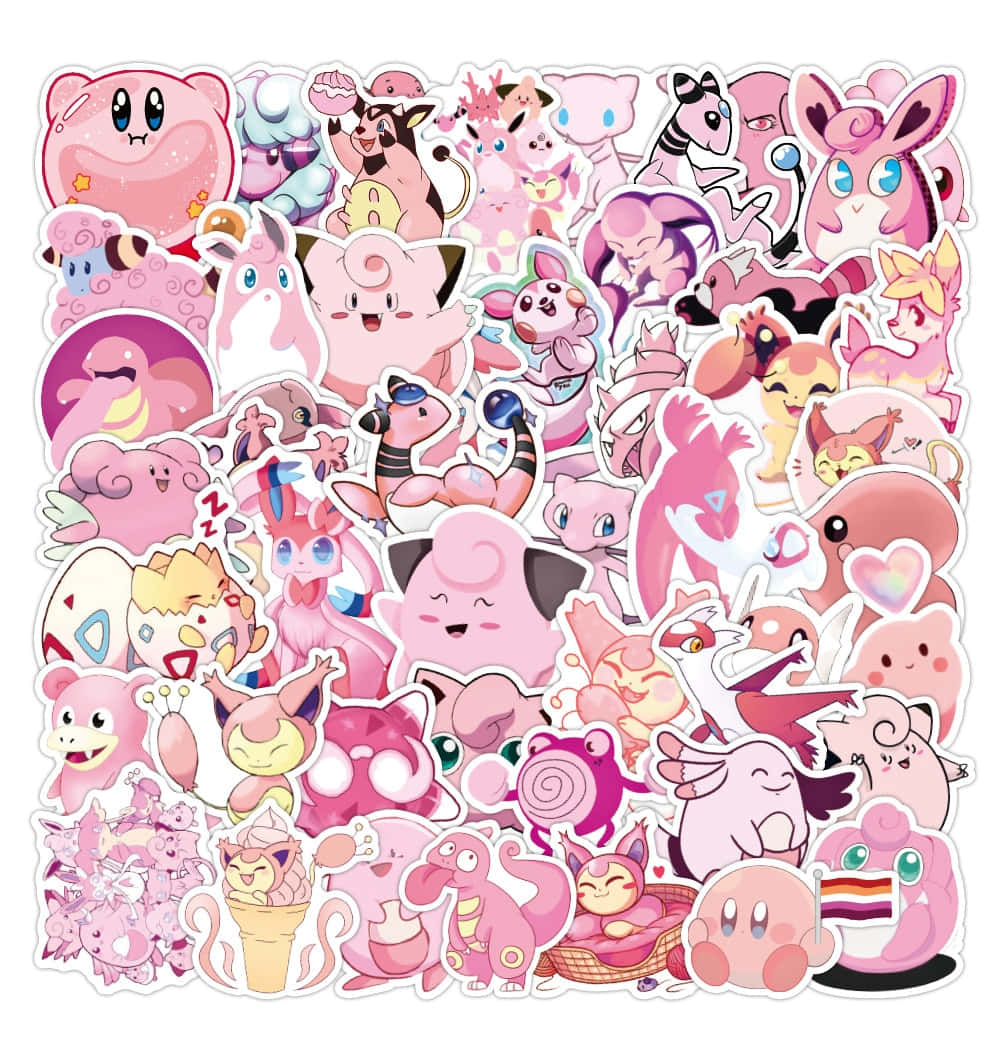Pink Pokemon Aesthetic Stickers