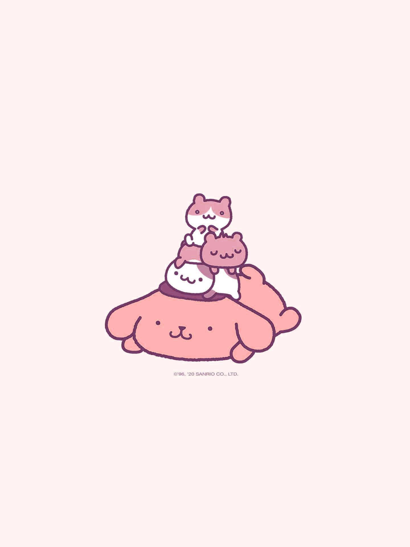 Pink Pompompurin And Kitty Mounting Hd