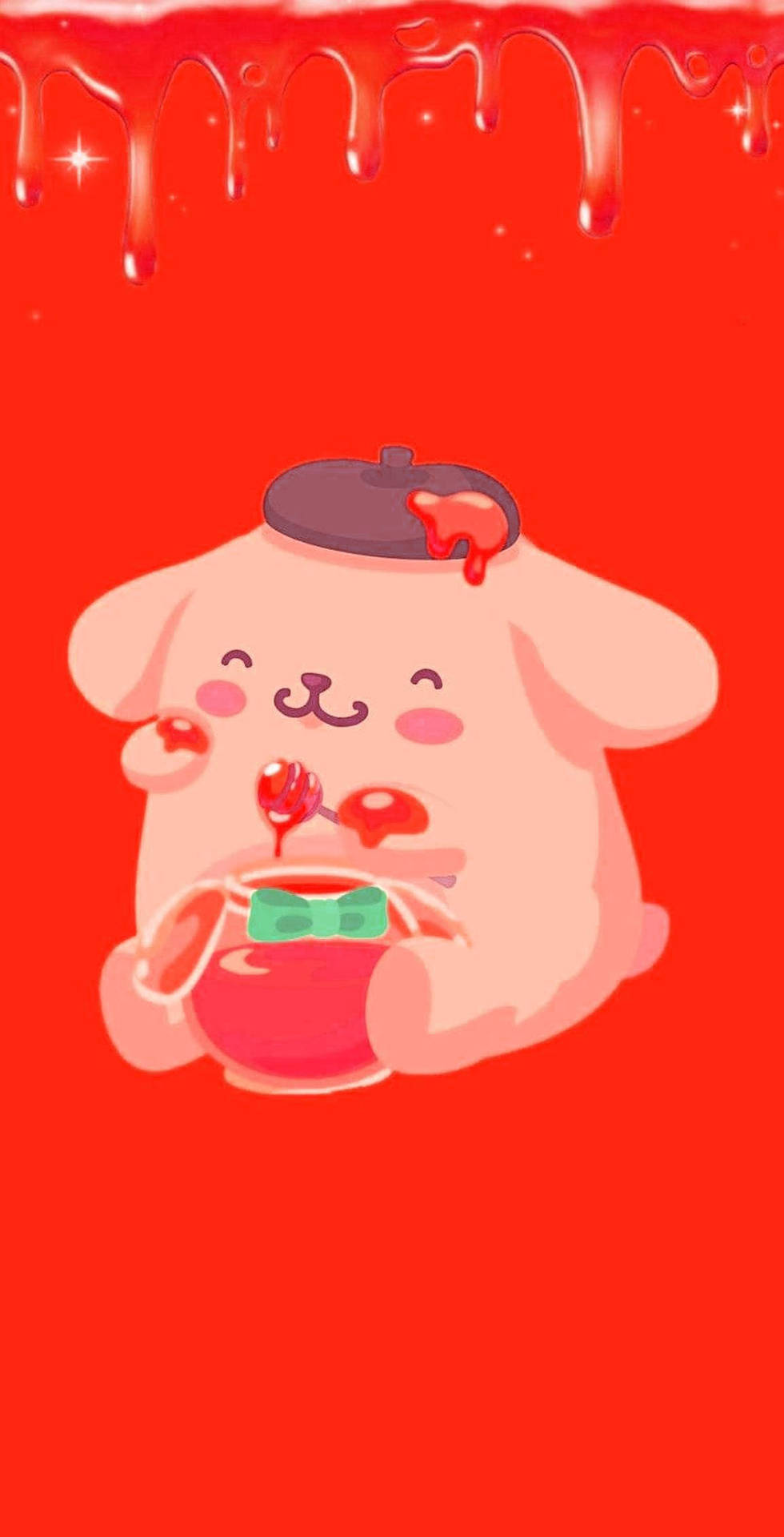 Pink Pompompurin On Red Hd