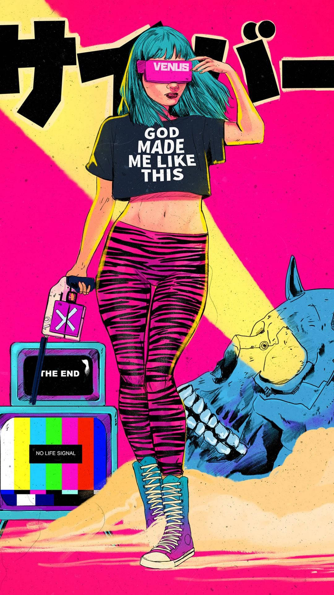 Pink Pop Art Aesthetic Girl Background