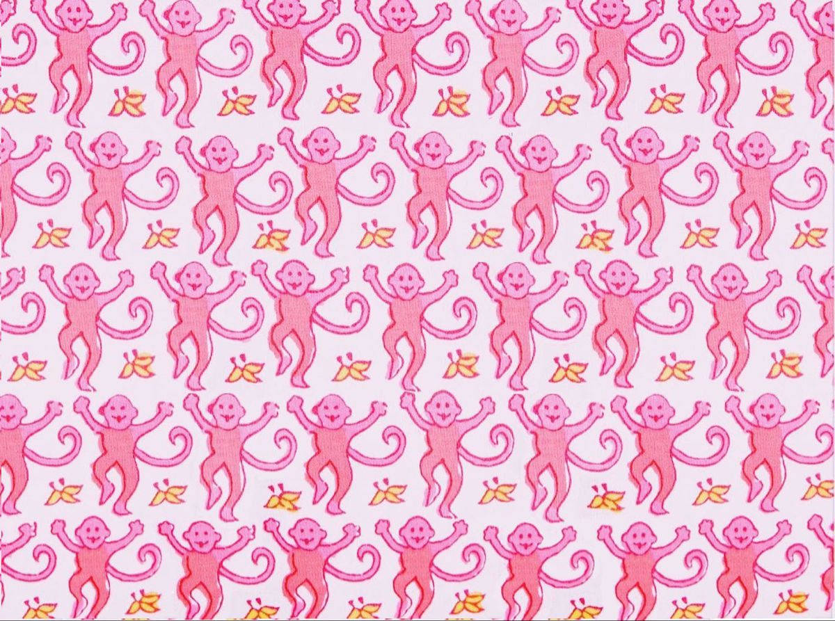 Pink Preppy Dancing Monkey Background