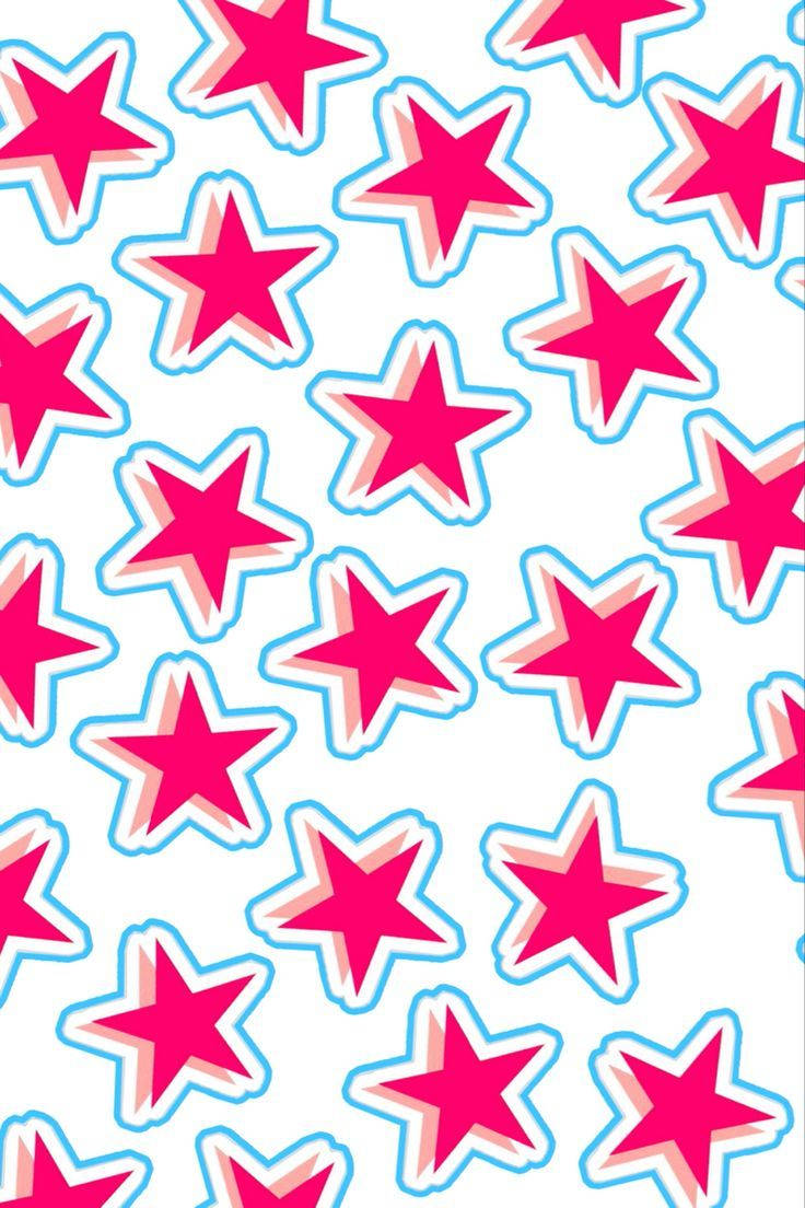 Pink Preppy Stars Background