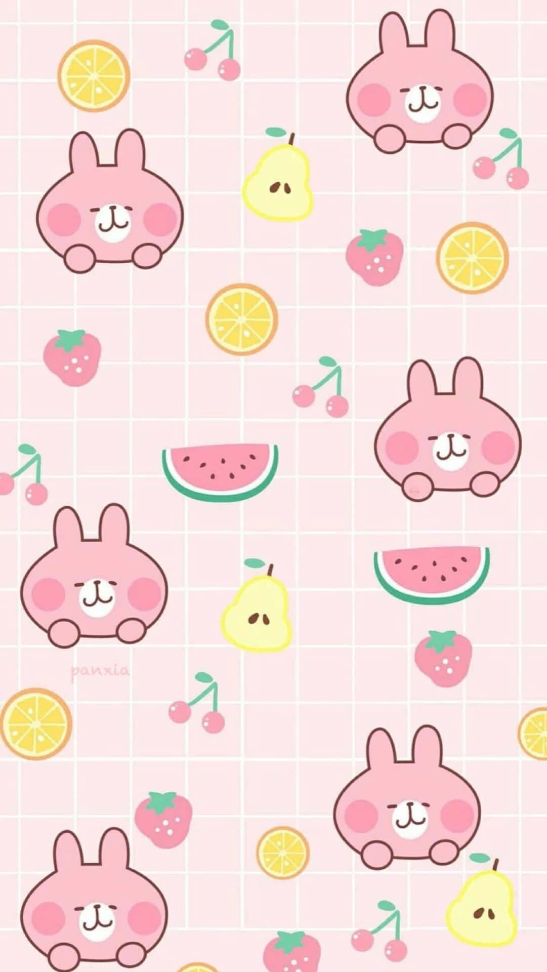 Pink Rabbit Cute Pattern Iphone Background