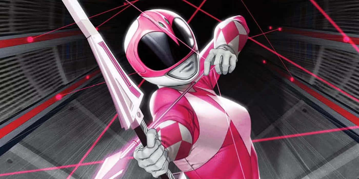 Pink Ranger Action Pose Background