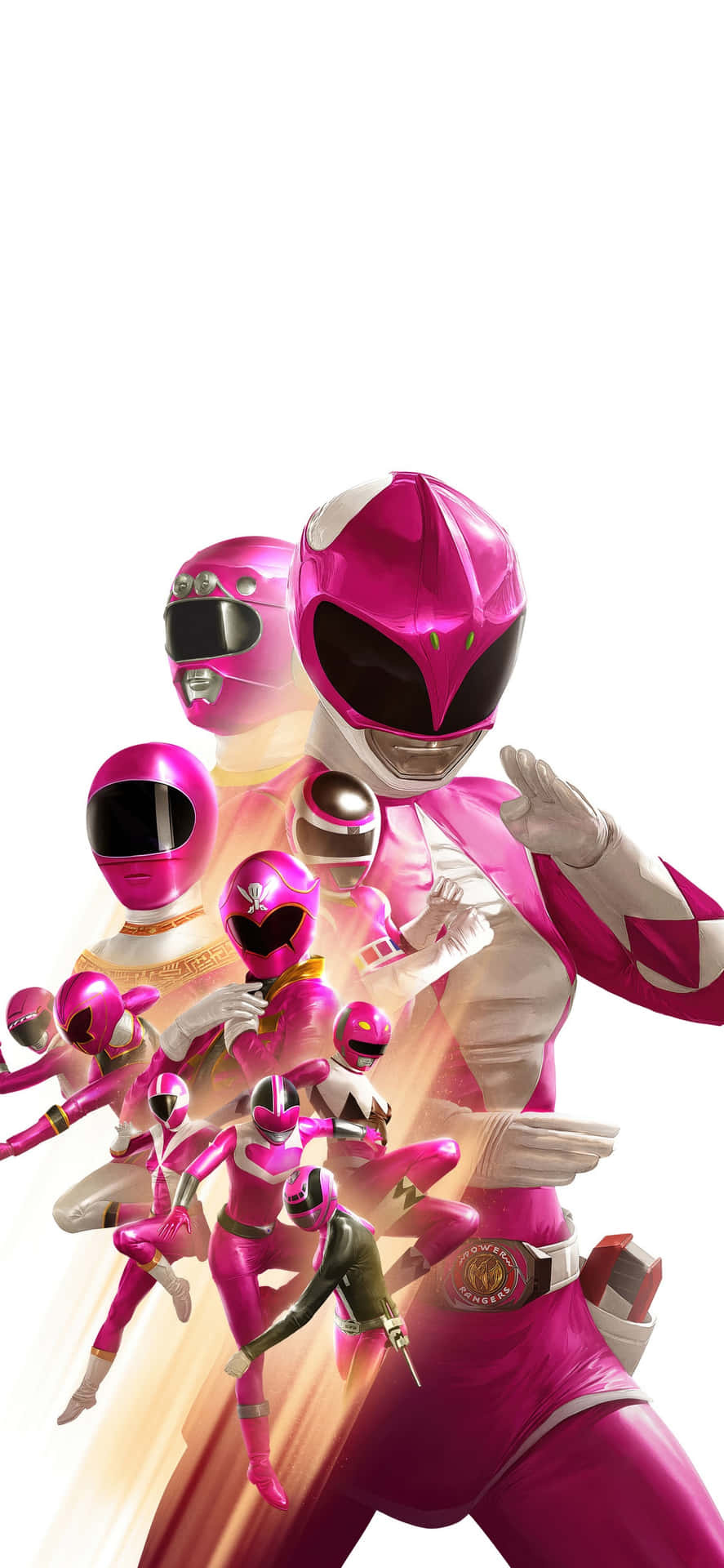 Pink Ranger Dynamic Pose Background