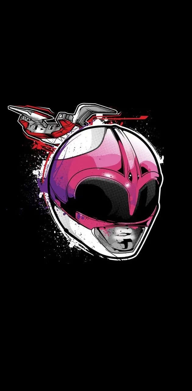 Pink Ranger Helmet Artwork Background