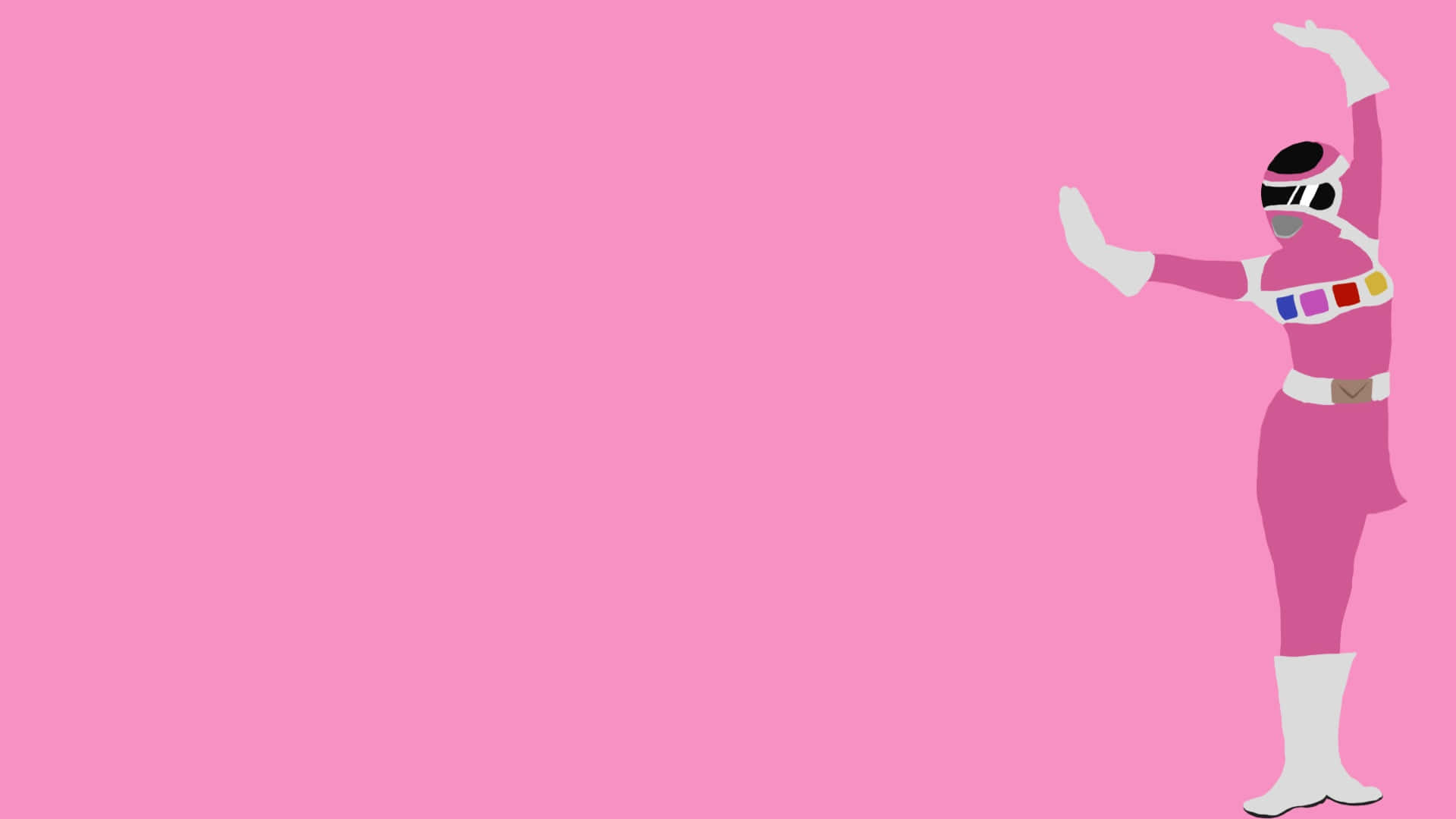 Pink Ranger Pose_ Vector Artwork Background