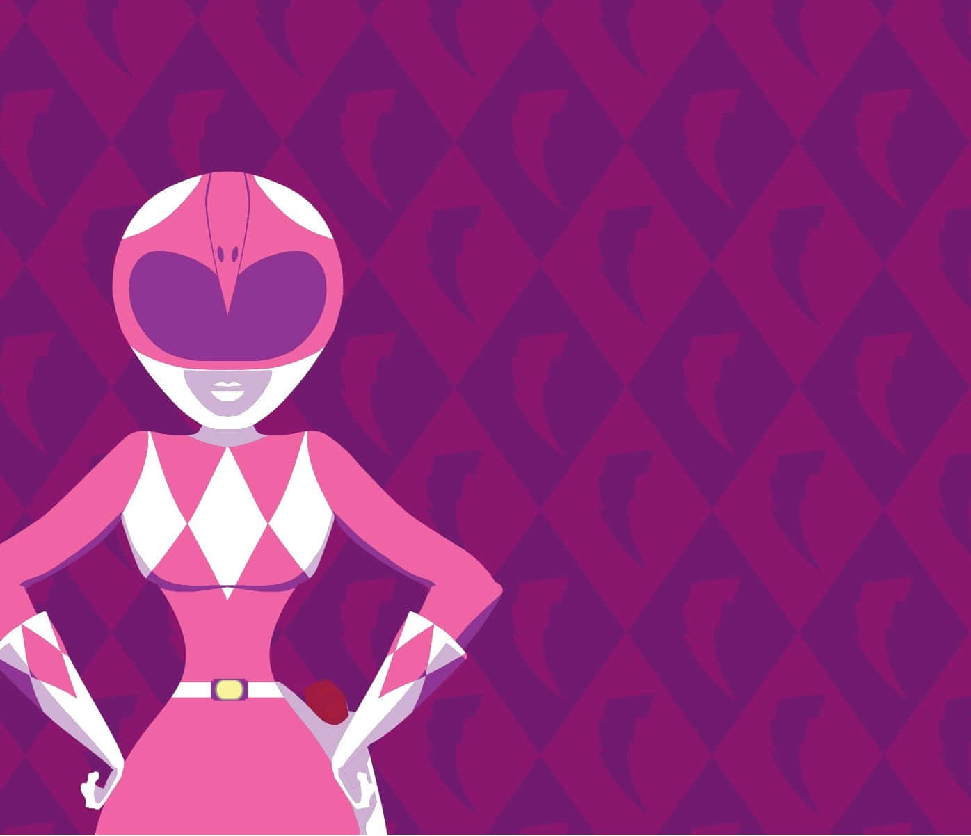 Pink Ranger Vector Illustration Background