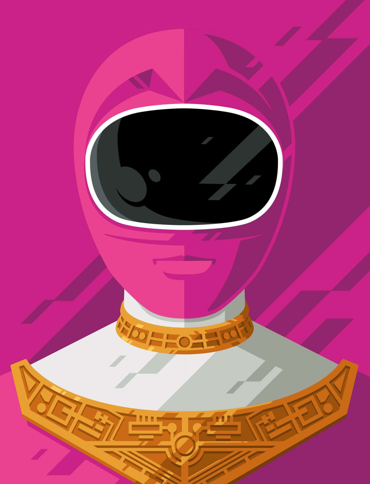 Pink Ranger Vector Portrait Background