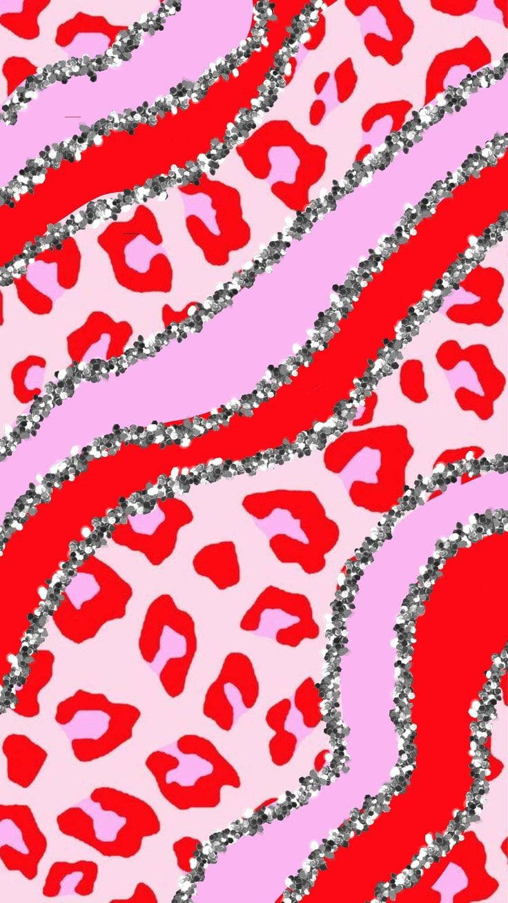 Pink Red Cheetah Print Background