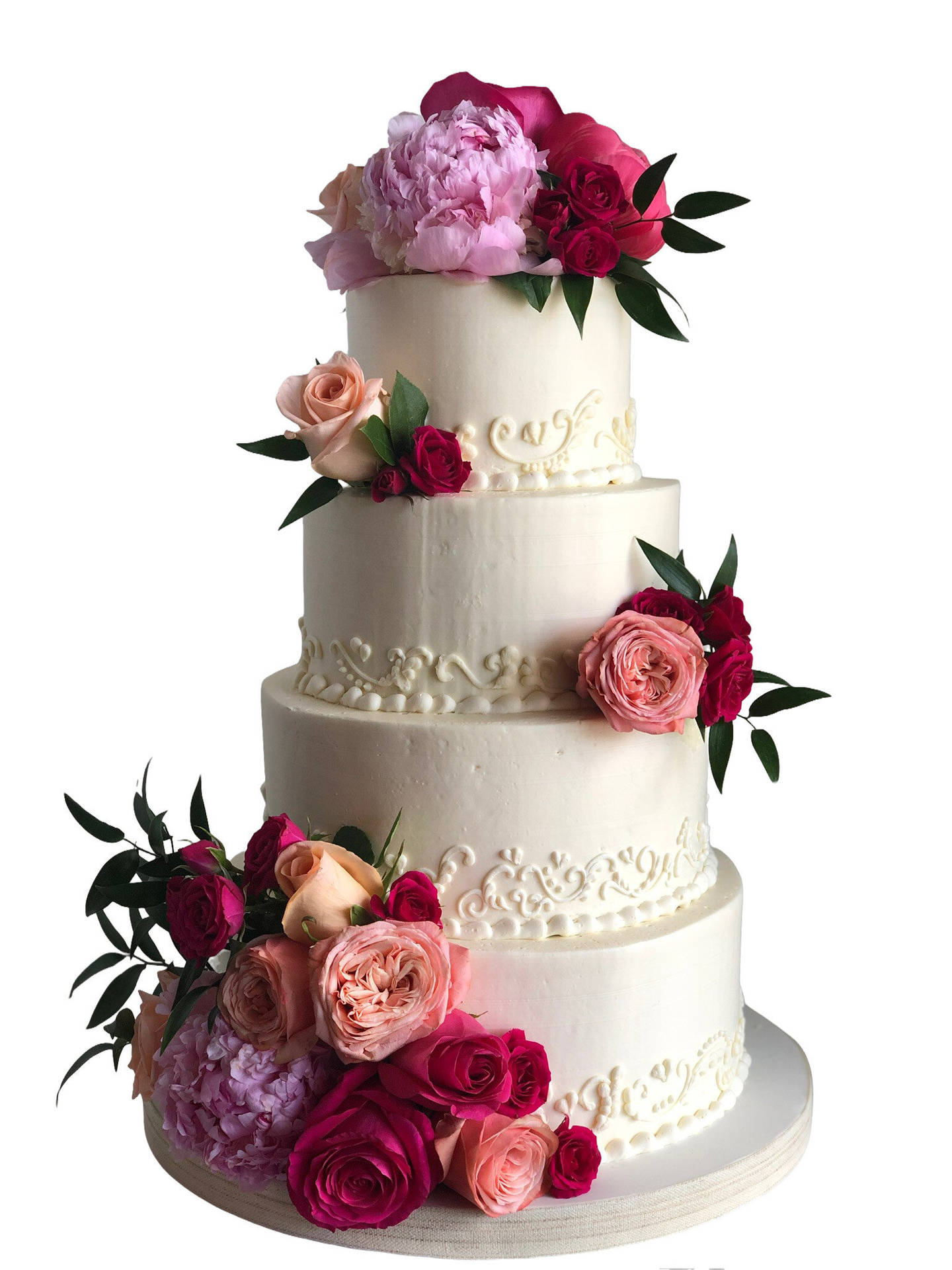 Pink Red Purple Roses Wedding Cake Background