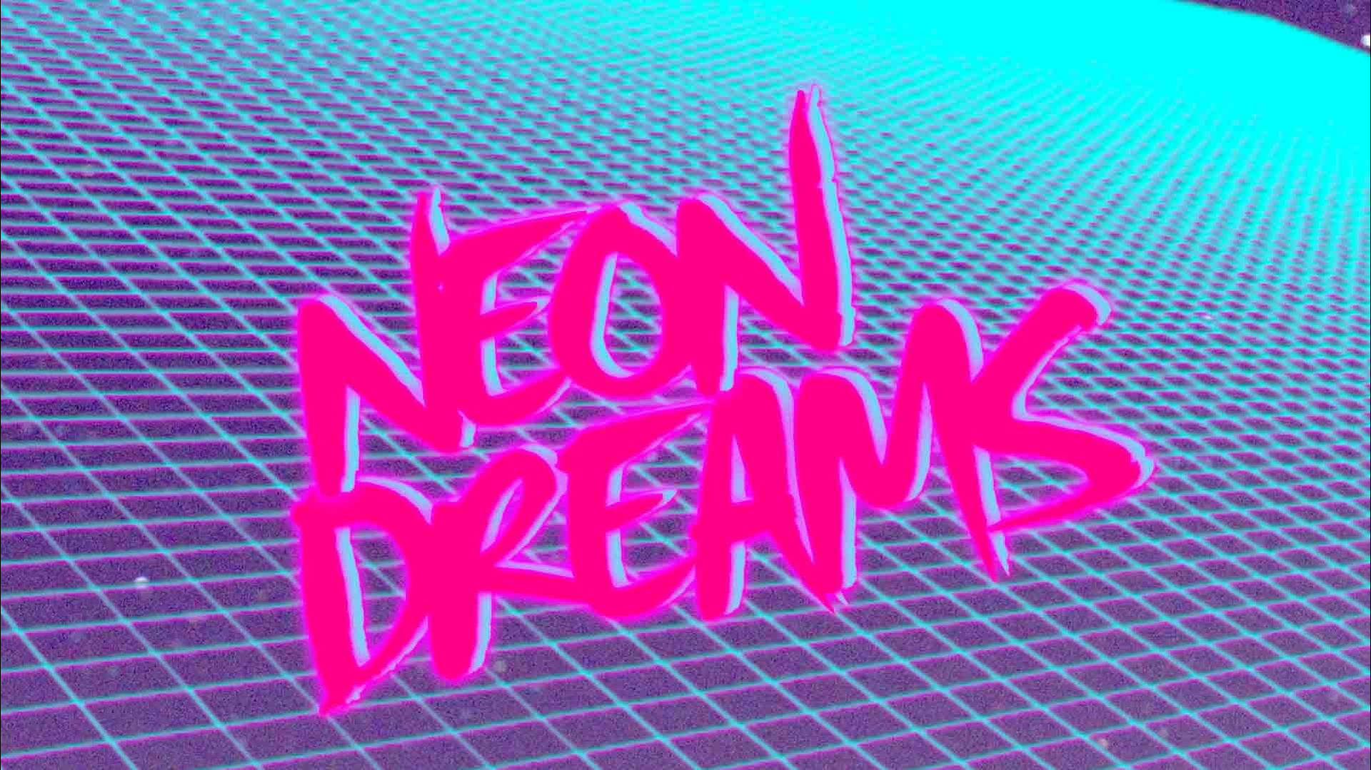 Pink Retro Neon Dreams Background