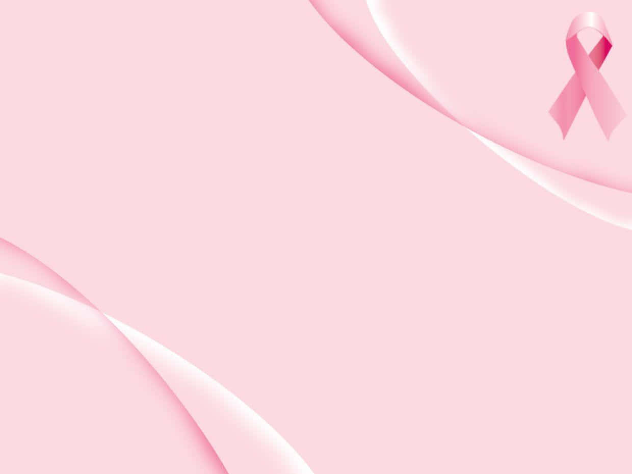 Pink Ribbon On Wooden Background Background