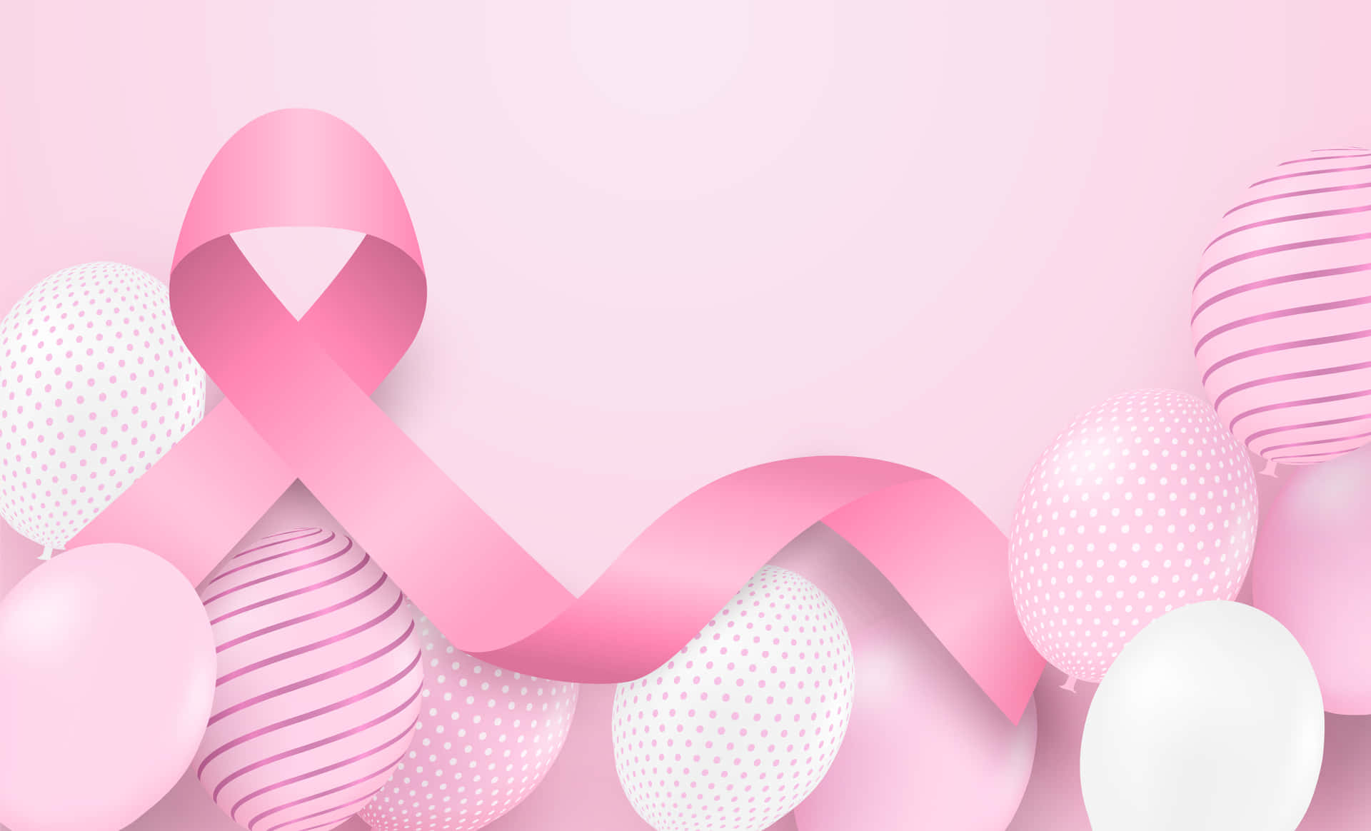 Pink Ribbon With Bright Background