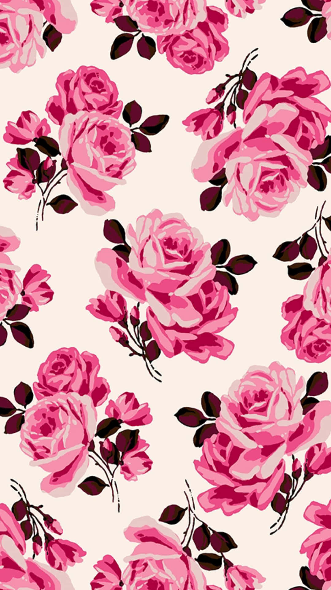 Pink Roses Pattern On A White Background Background