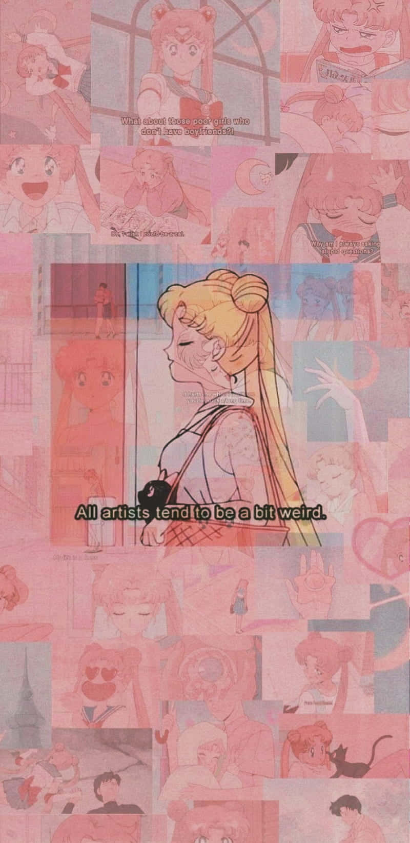 Pink Sailor Moon Artist Quote Background