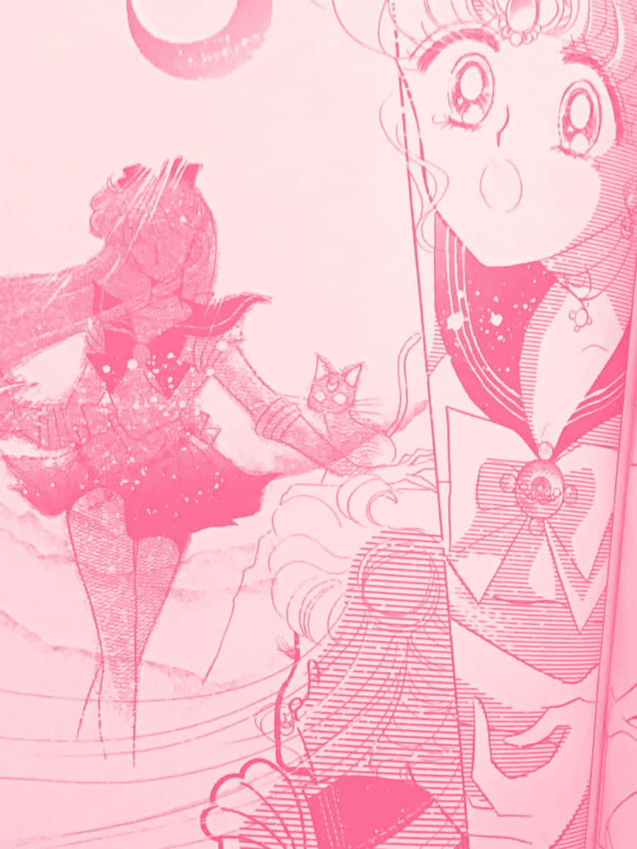 Pink Sailor Moon Artwork Background
