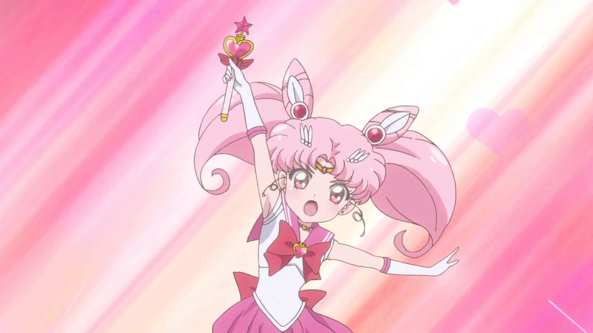 Pink Sailor Moon Character Pose Background