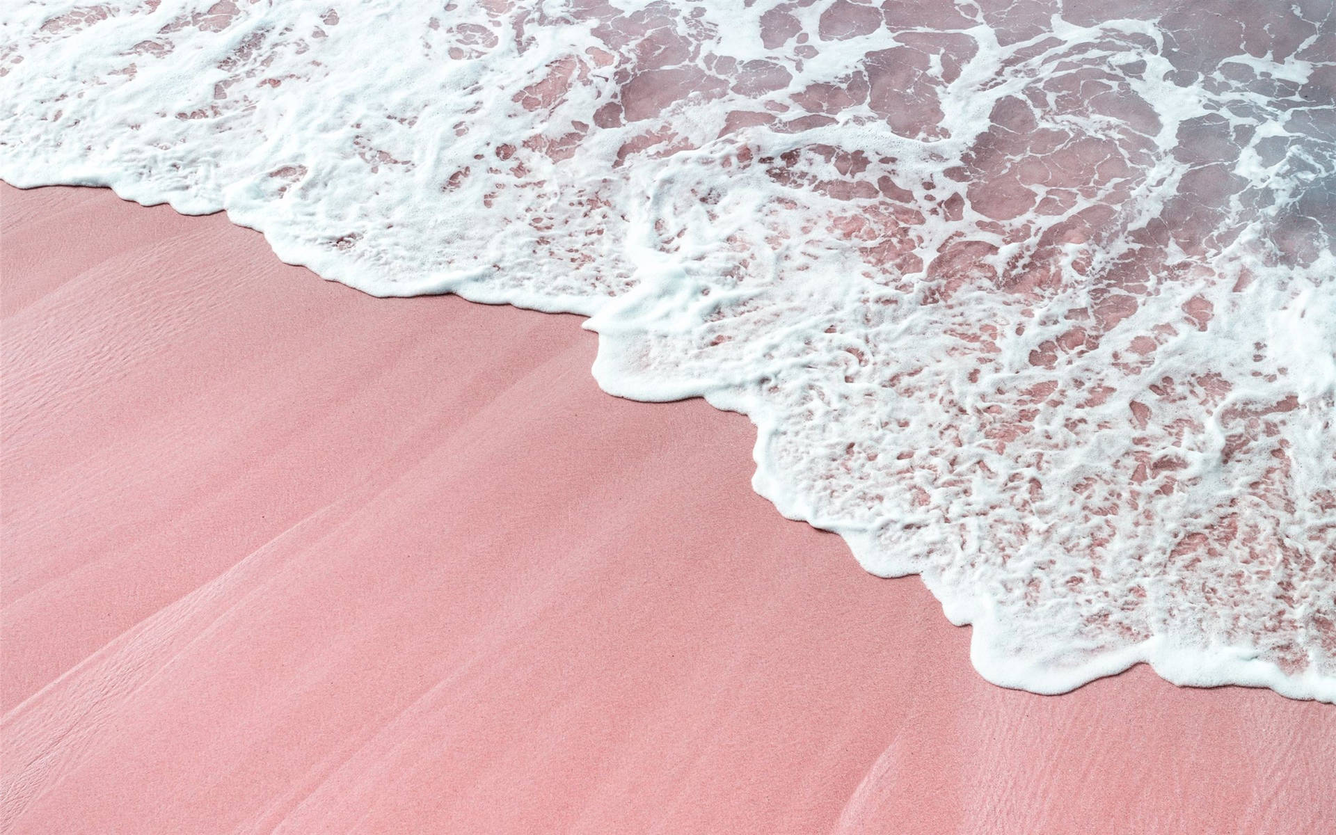 Pink Sand Ocean Waves Background
