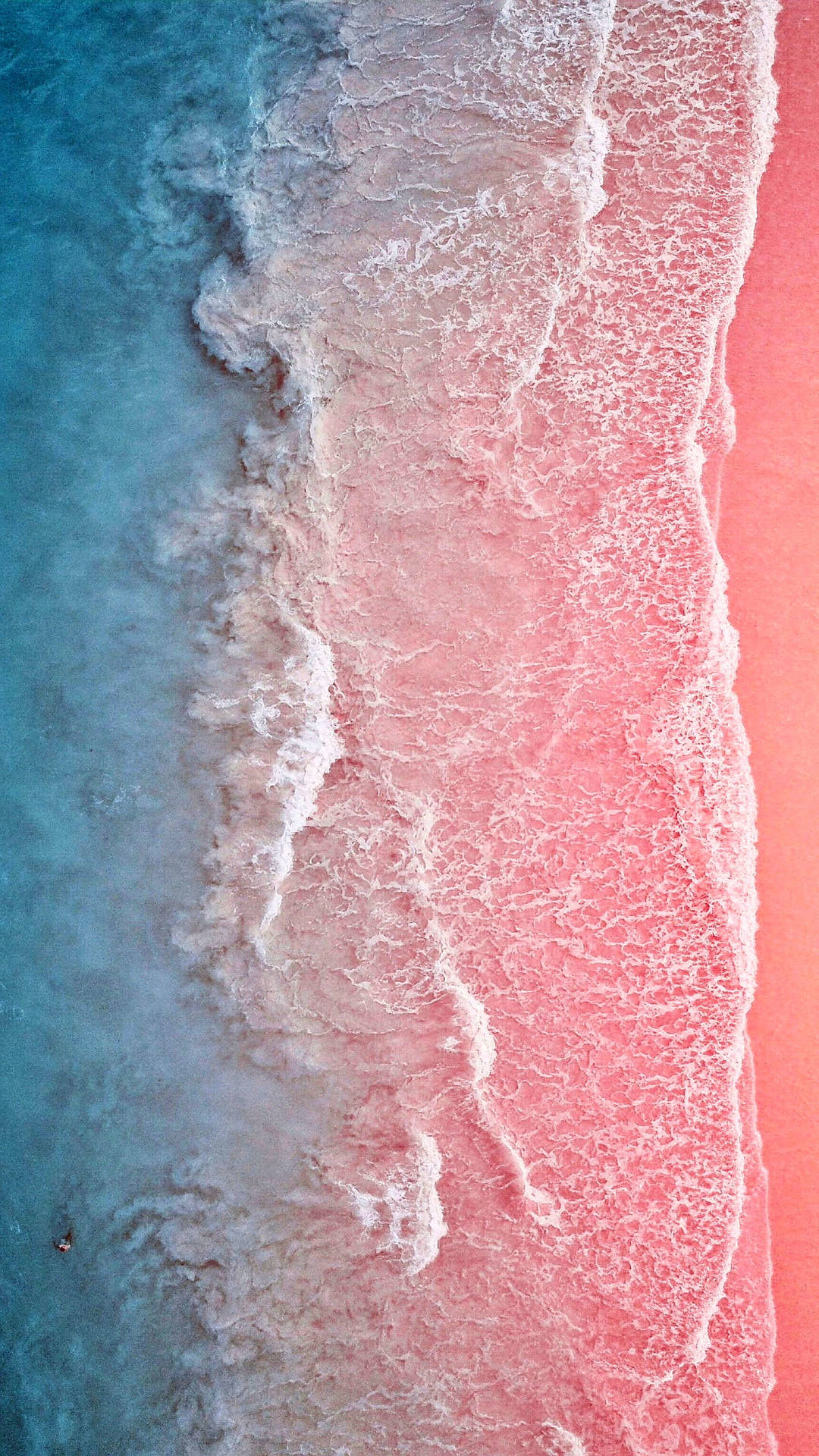 Pink Sandy Beach Wave Iphone Background