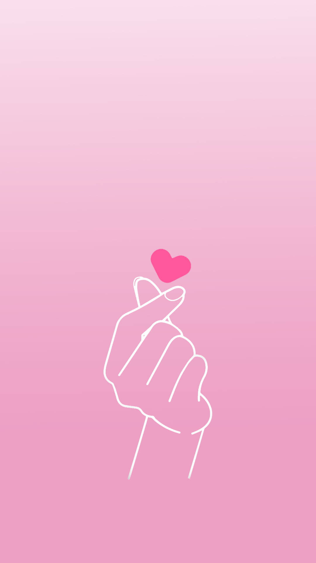 Pink Saranghae Finger Heart Background