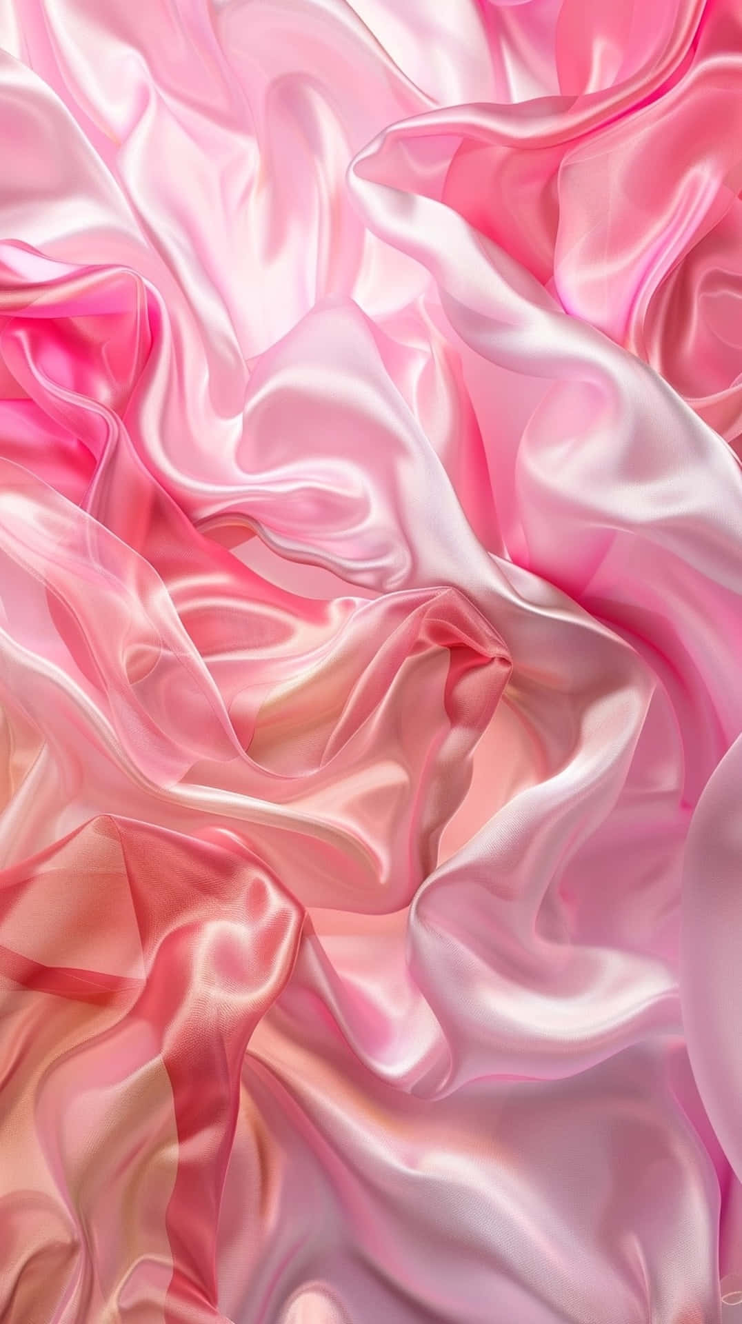 Pink Satin Fabric Waves Background