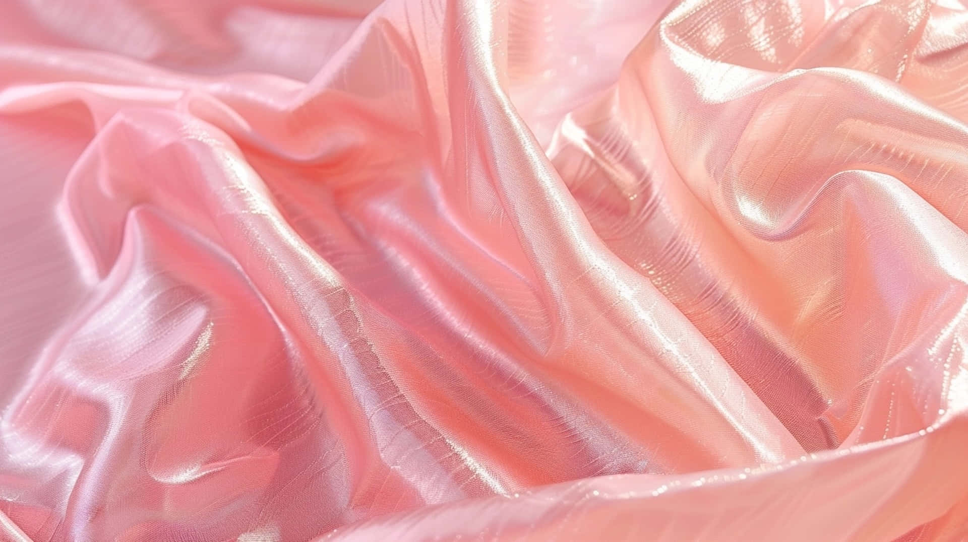 Pink Satin Fabric Waves Texture Background