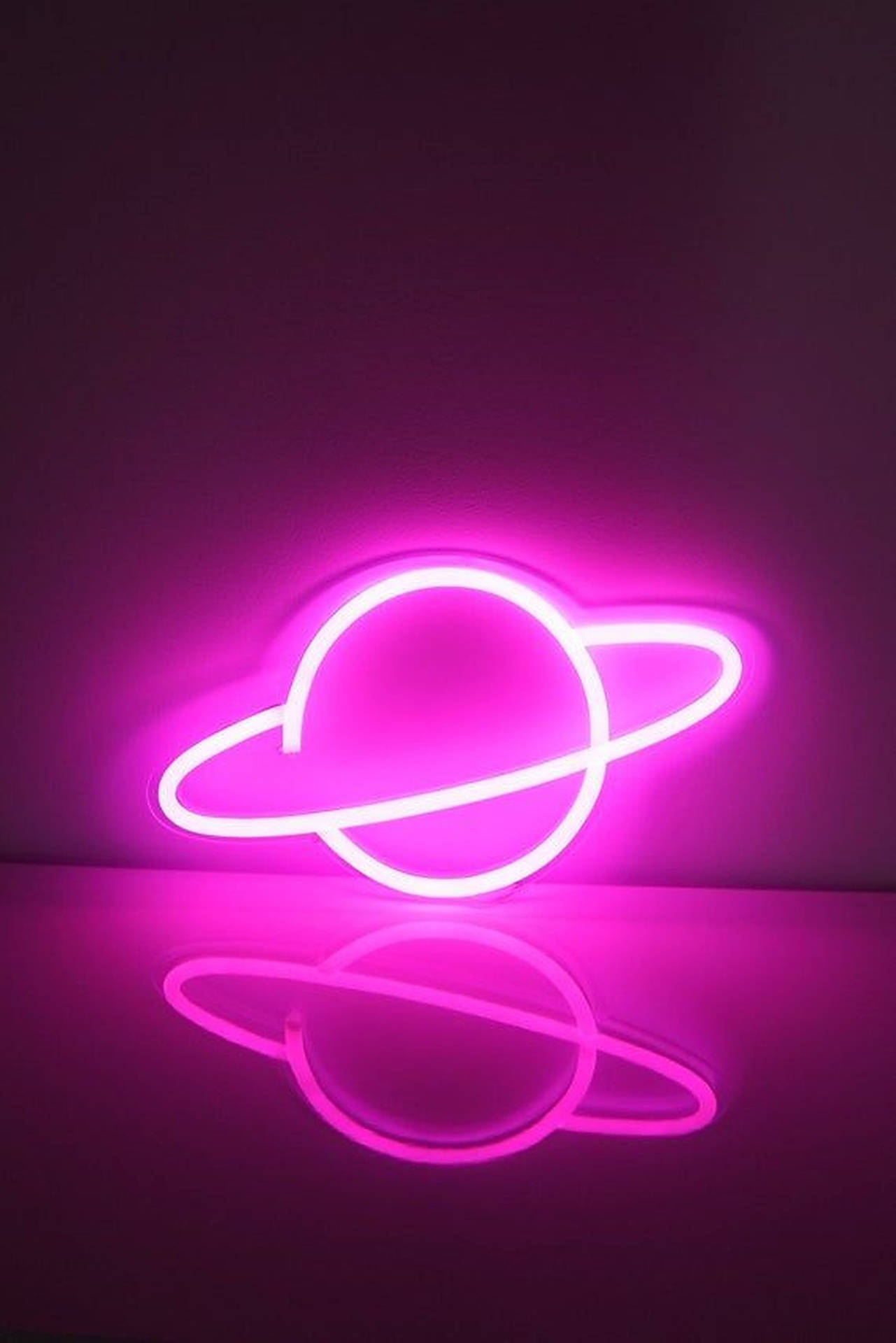 Pink Saturn Led Light Background