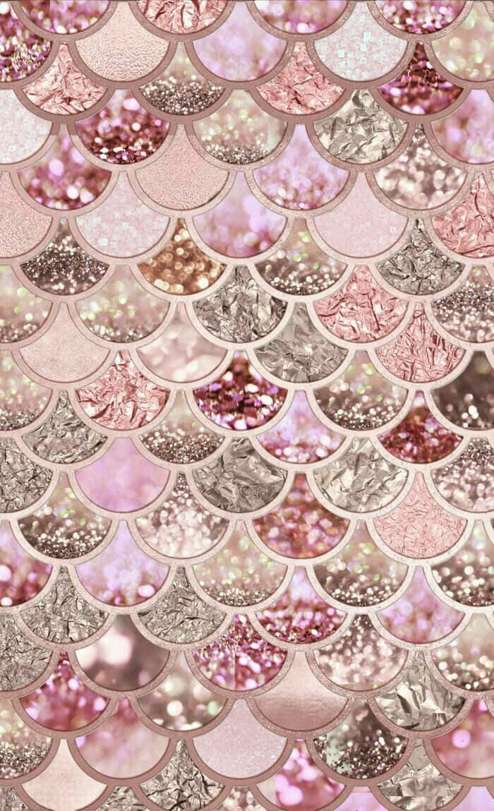 Pink Scallop Pattern Mermaid Glitters
