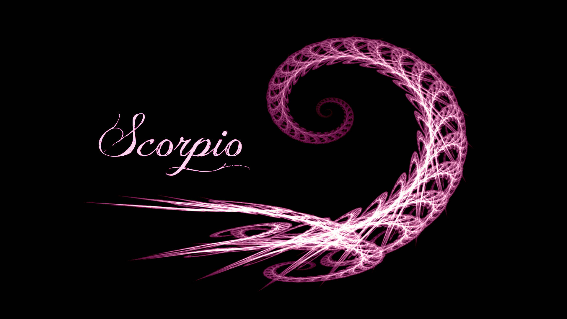 Pink Scorpio Black Background