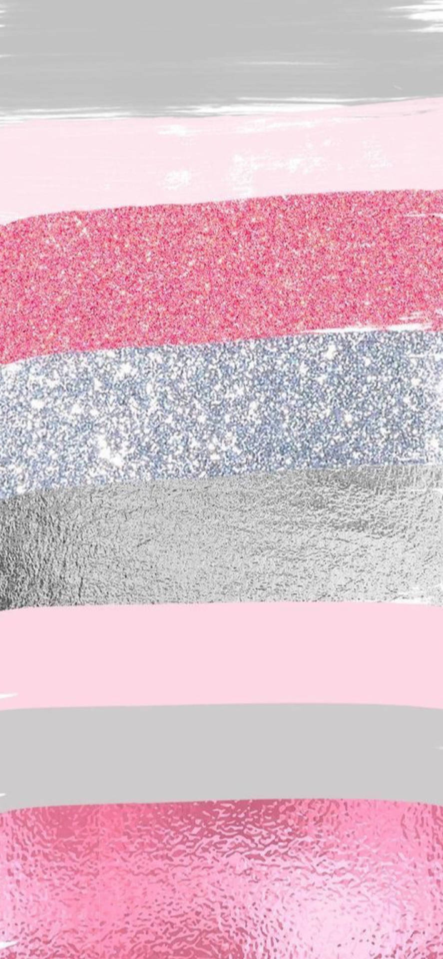 Pink Silver Glitter Stripes Background