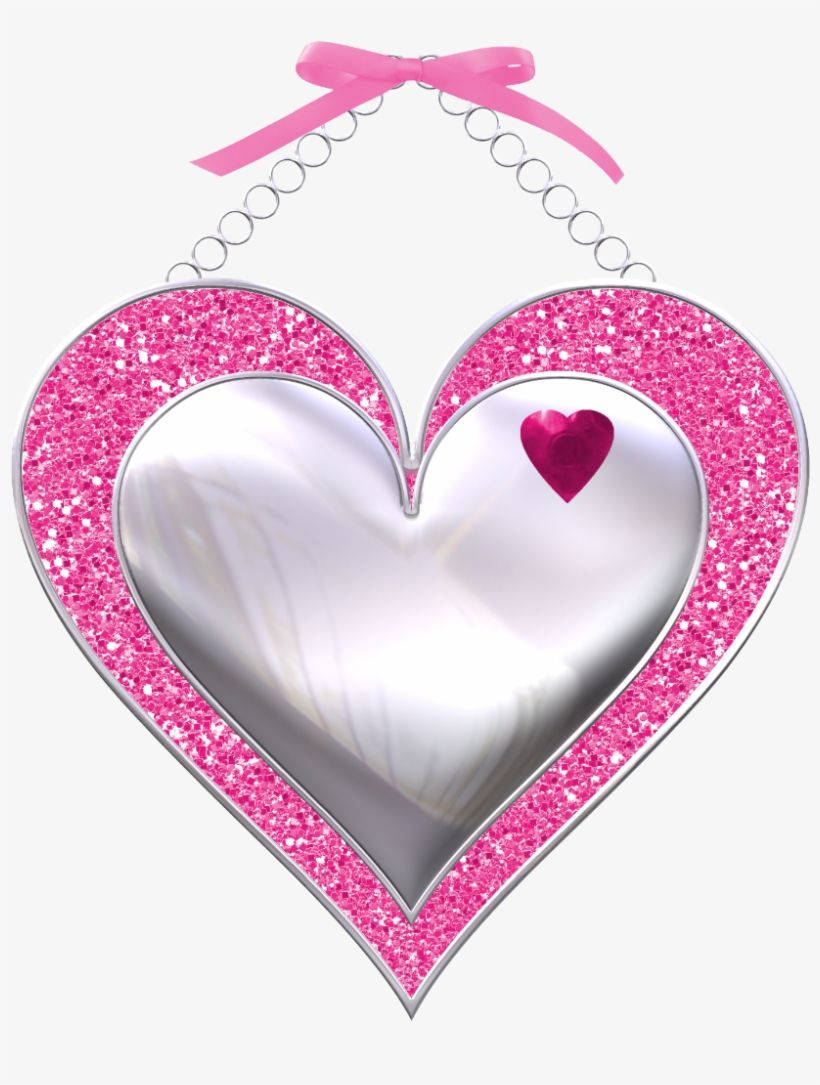Pink Silver Heart Love Phone Background