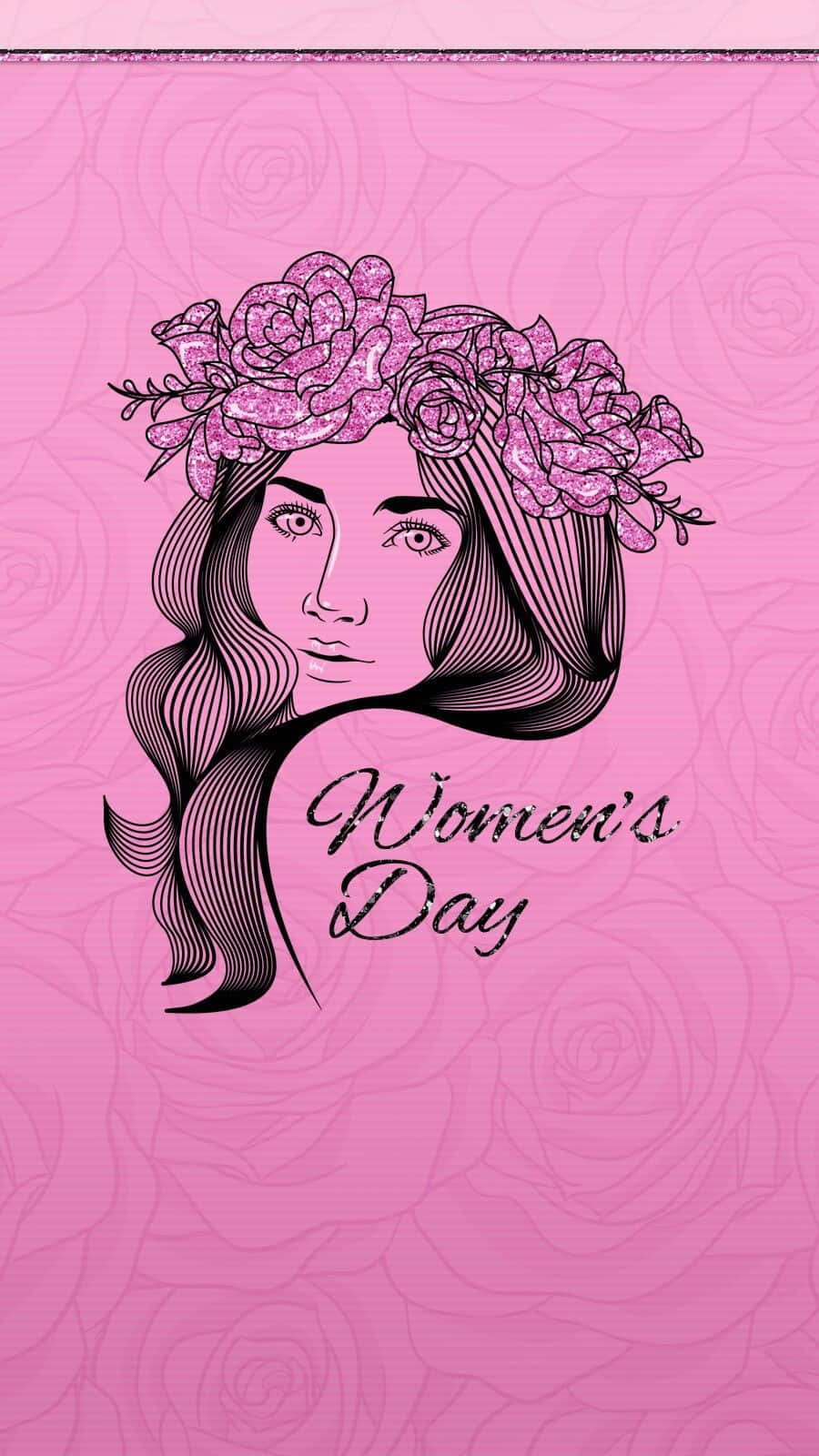 Pink Sketch Happy Womens Day Background