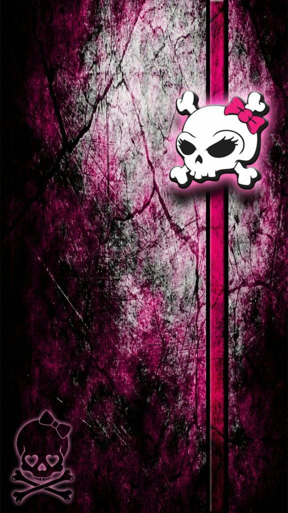 Pink Skull Iphone Background