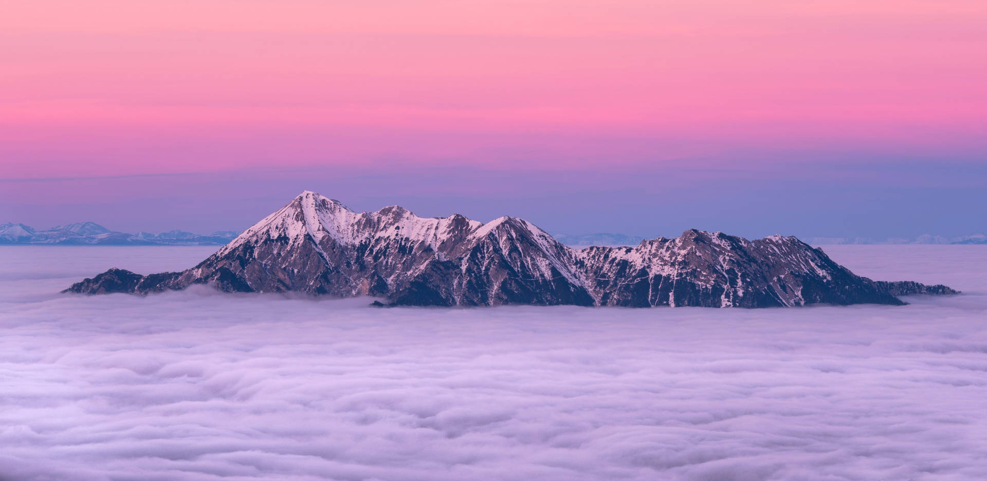 Pink Sky Above Mountains Mac 4k Background
