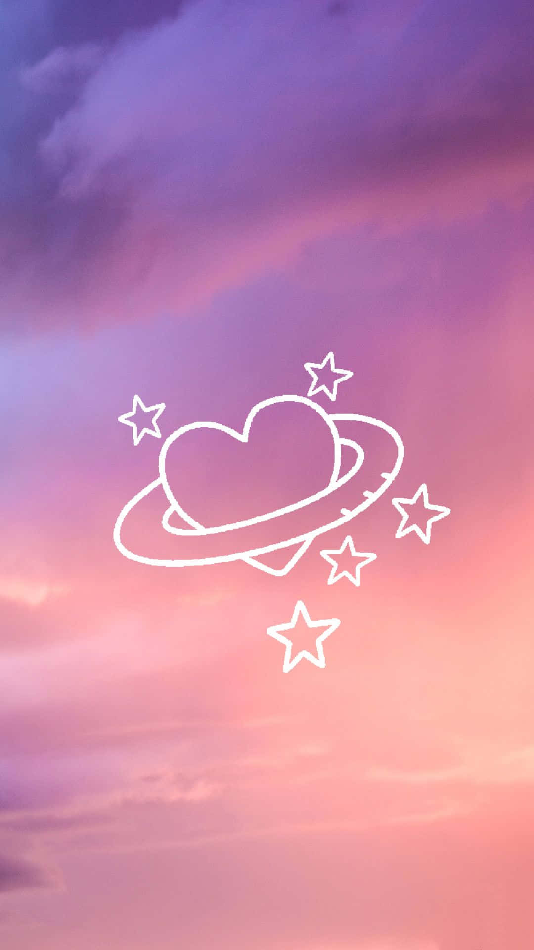 Pink Sky And Heart Girly Tumblr Background