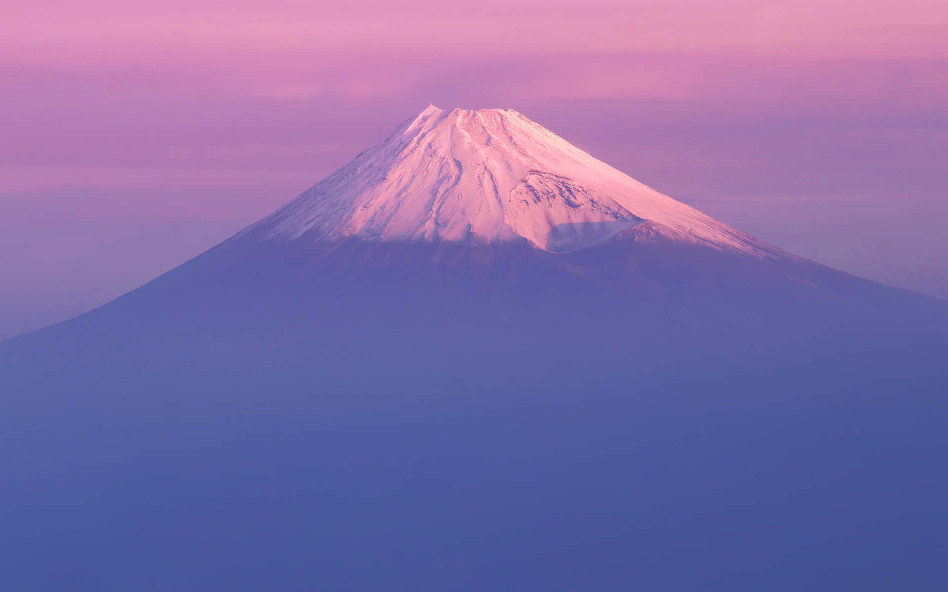 Pink Sky Over Mount Fuji Background