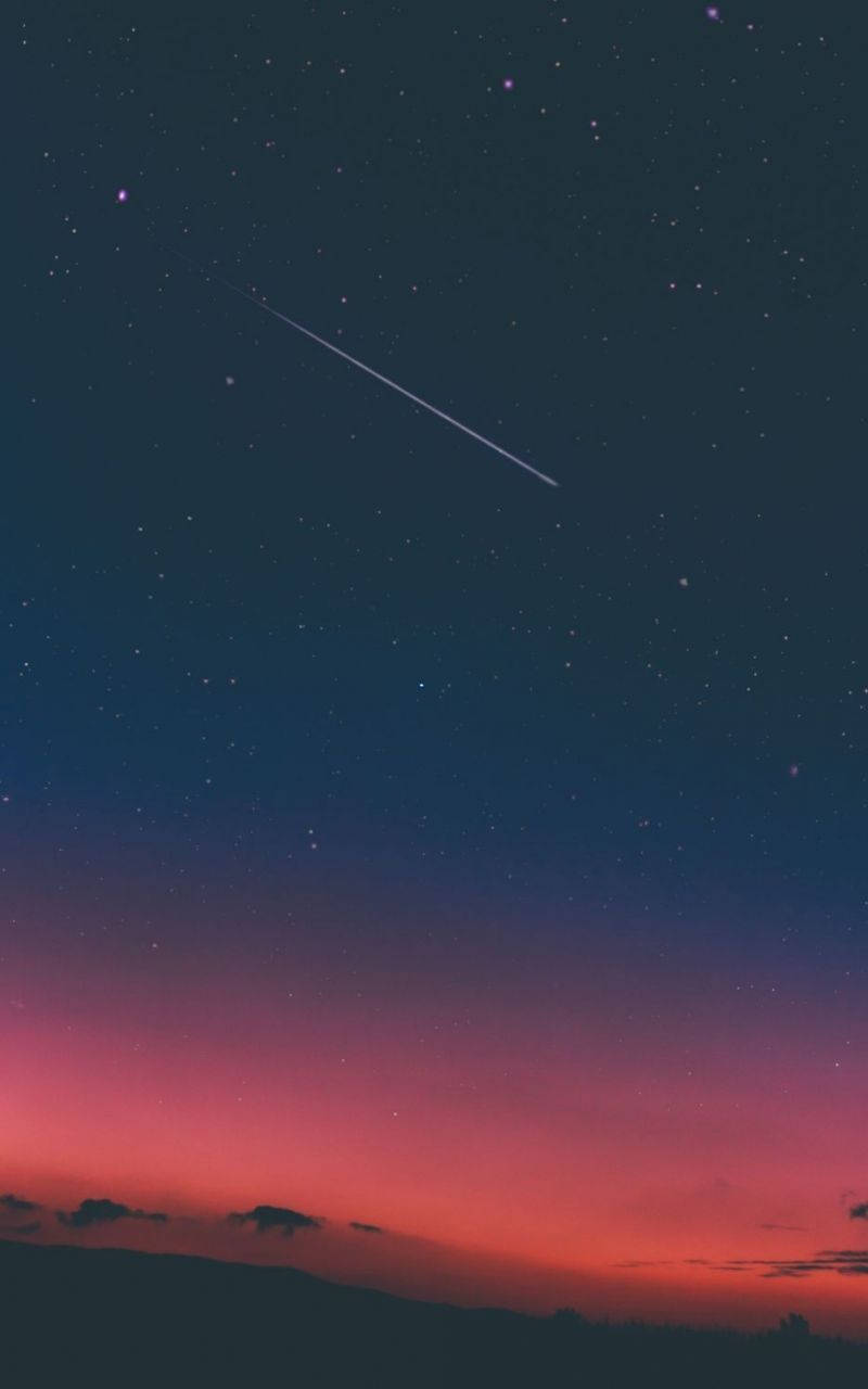 Pink Sky Shooting Star Aesthetic Tablet Background