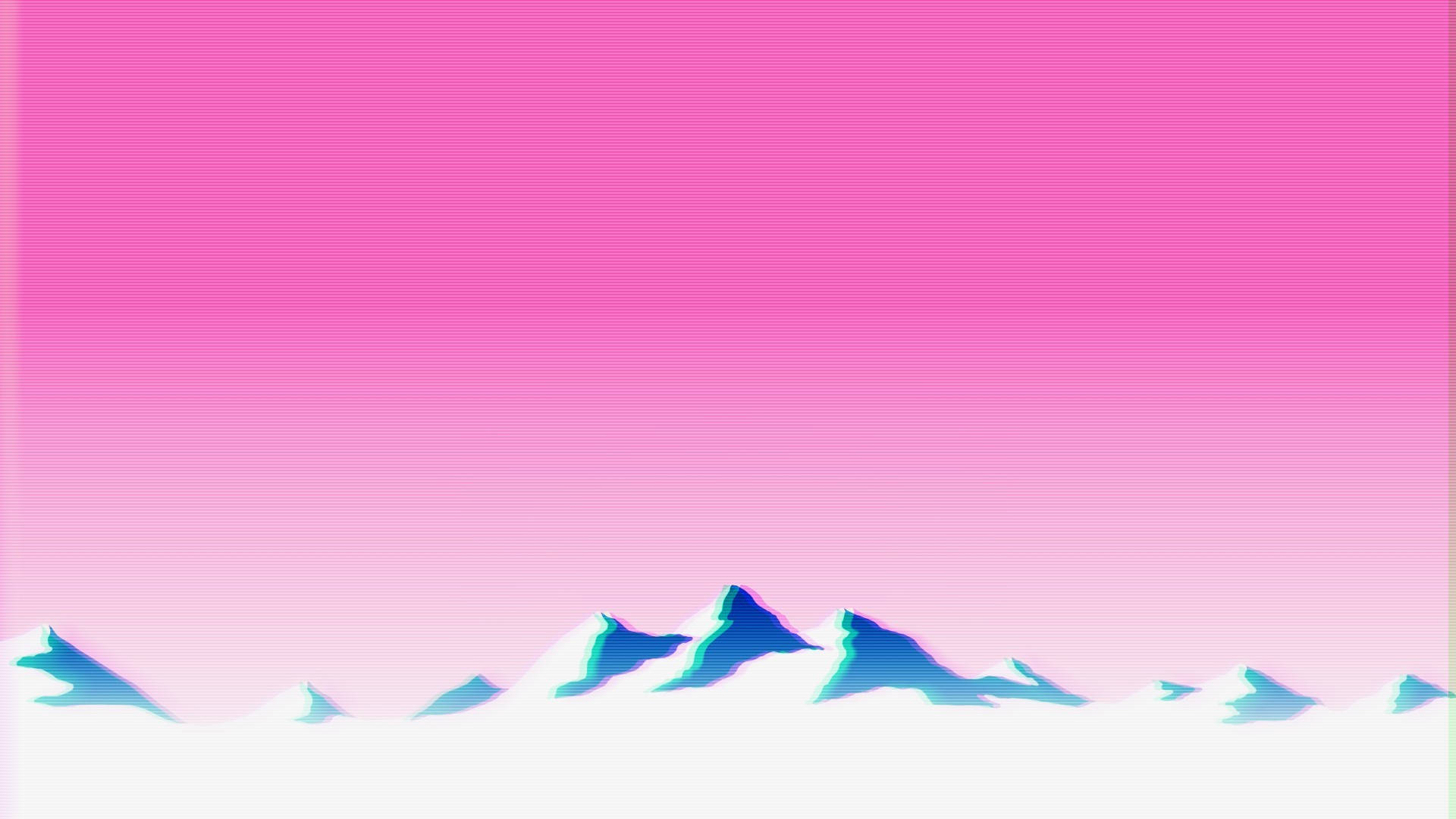 Pink Snowy Mountain Vaporwave Desktop Background