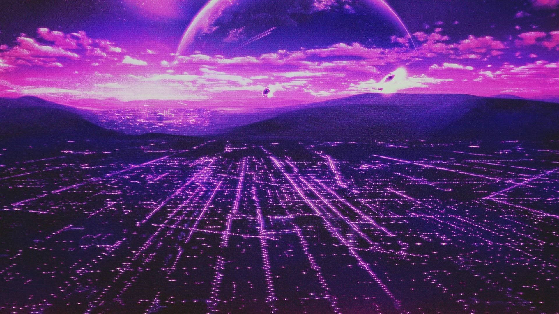 Pink Space Outrun Vide Game Background