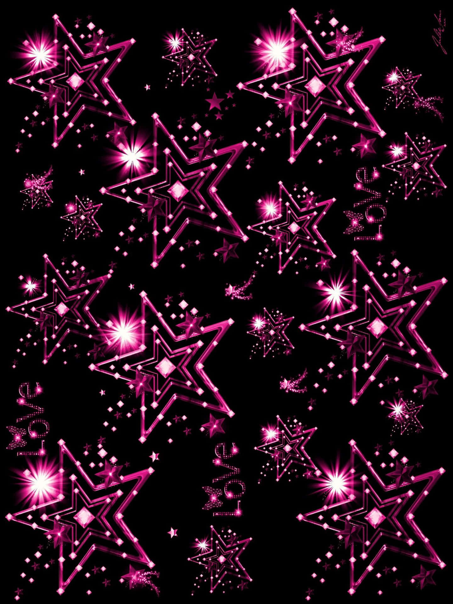 Pink Stars - A Vibrant Cosmic Dream