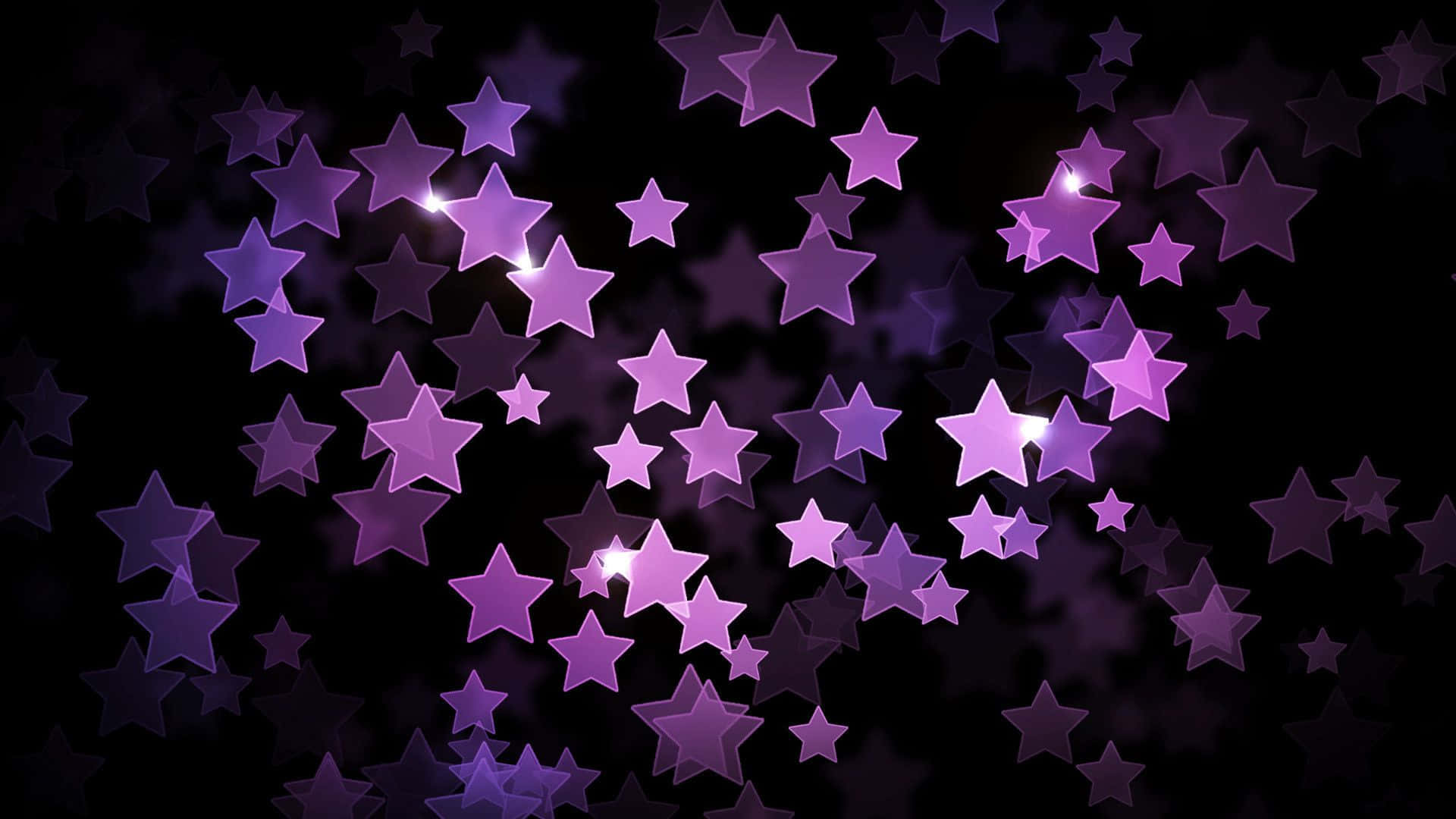 Pink Stars Illumination At Fantasy Night Sky Background