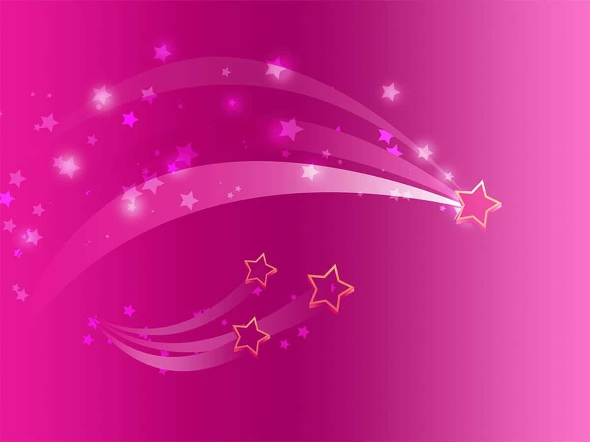 Pink Stars In The Cosmos Background