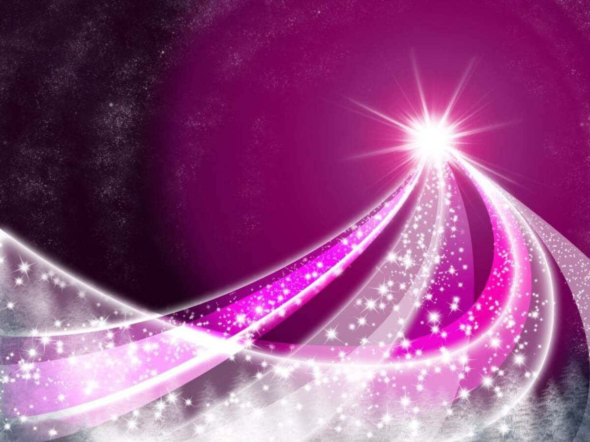 Pink Stars Sparkling In The Night Sky Background