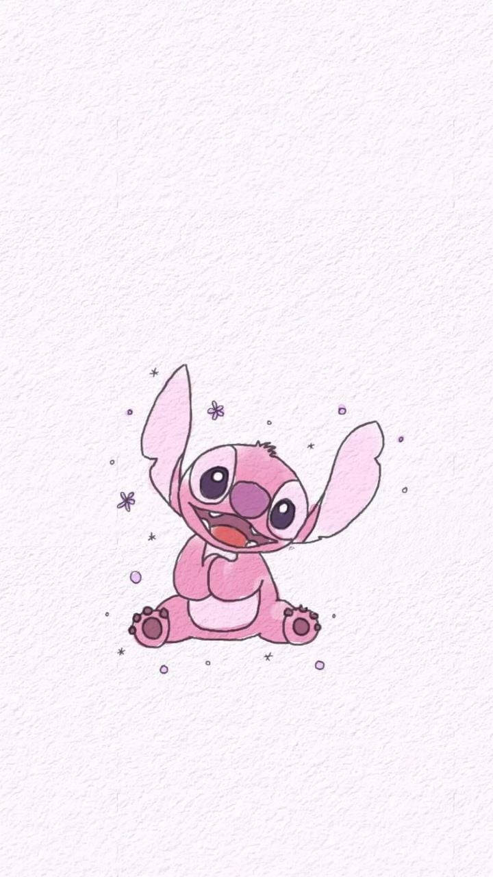 Pink Stitch Cute Drawing Background