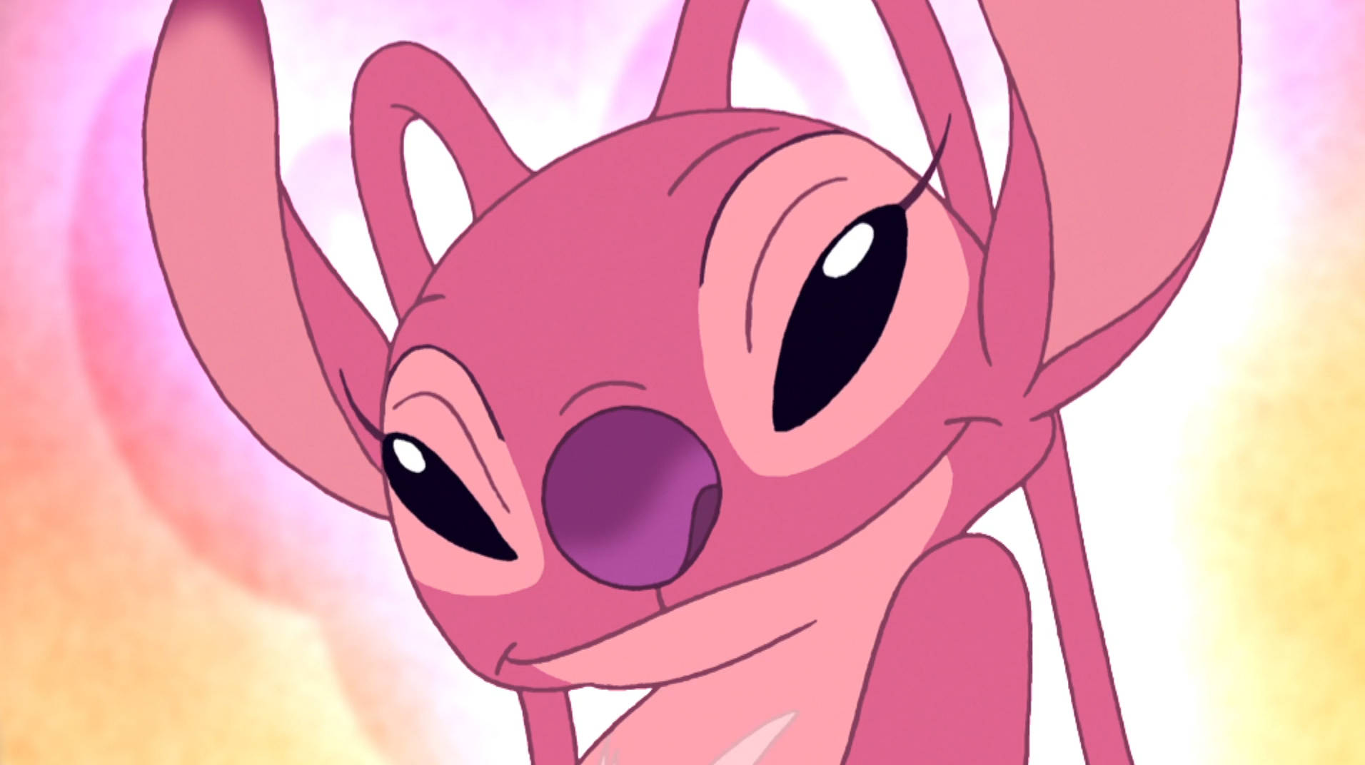 Pink Stitch Flirty Smile Background