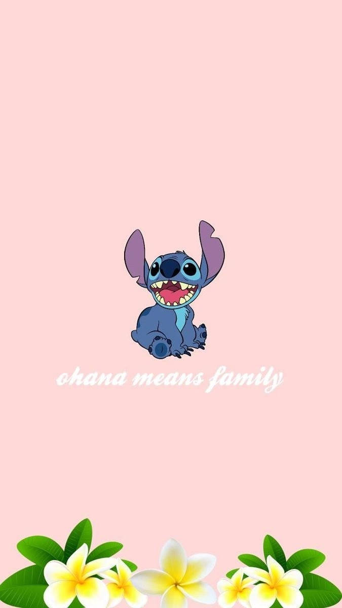 Pink Stitch Ohana Quote Background