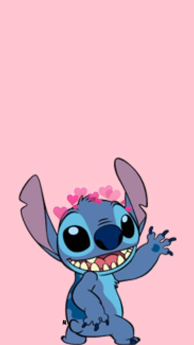 Pink Stitch Waving Phone Background